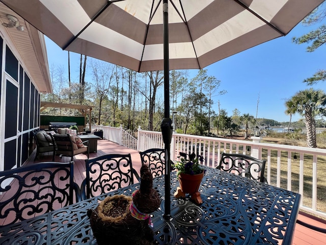 deck with an outdoor living space