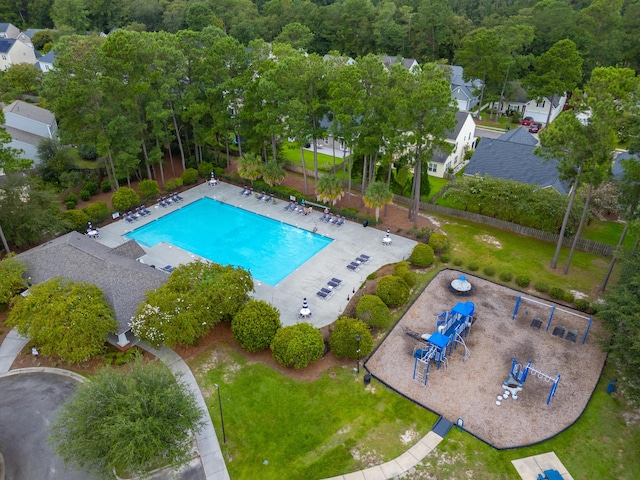 261 Sweet Alyssum Dr, Ladson, SC 29456 - bird's eye view of a pool area