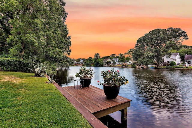 721 Lake Frances Dr, Charleston, SC 29412 - dock area with a water view and a lawn