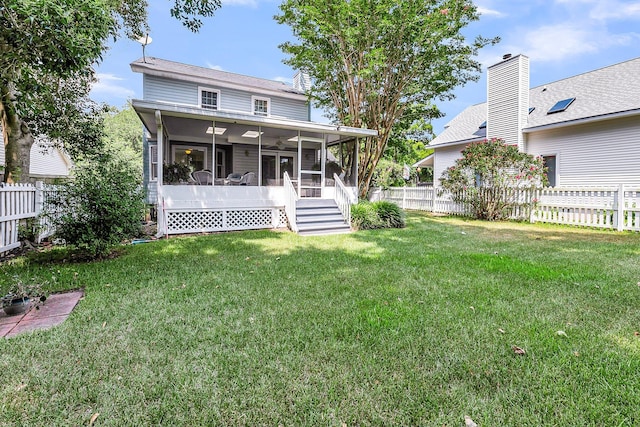 721 Lake Frances Dr, Charleston, SC 29412 - view of front facade with a sunroom and a fenced backyard
