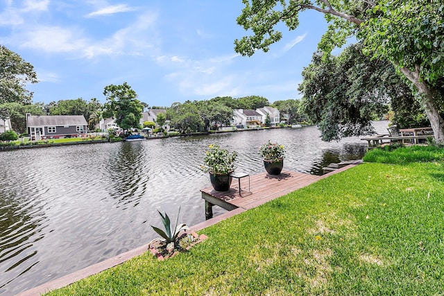 721 Lake Frances Dr, Charleston, SC 29412 - dock with a water view, a yard, and a residential view