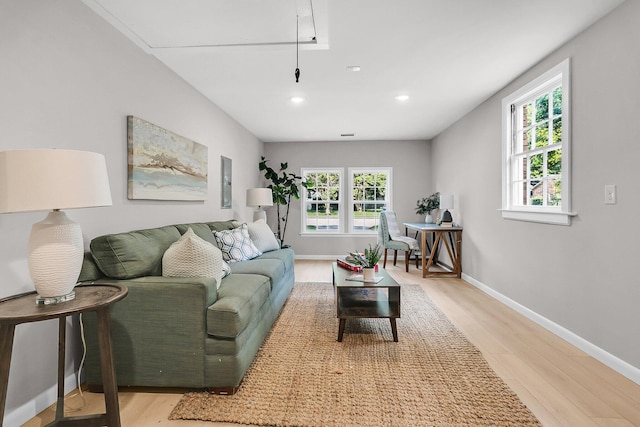 1391 Fairfield Ave, Charleston, SC 29407 - living area featuring wood finished floors, baseboards, and recessed lighting