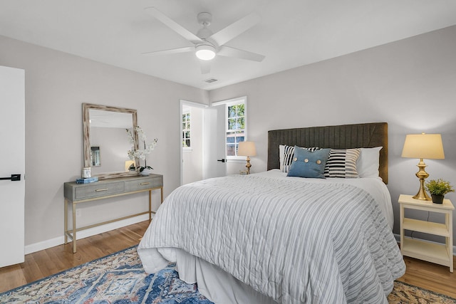1391 Fairfield Ave, Charleston, SC 29407 - bedroom featuring wood finished floors, ceiling fan, and baseboards