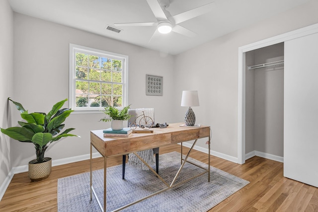 1391 Fairfield Ave, Charleston, SC 29407 - office space featuring light wood-style flooring, ceiling fan, and baseboards
