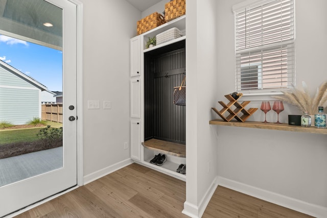 226 Midtown Ave, Summerville, SC 29486 - mudroom featuring baseboards, wood finished floors, and plenty of natural light