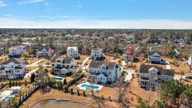 drone / aerial view featuring a residential view