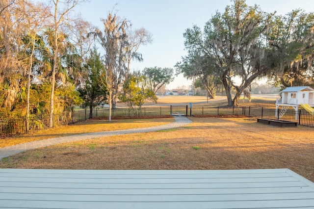 view of yard featuring fence