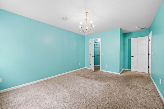 202 Buttercup Ln, Summerville, SC 29486 - unfurnished bedroom with a chandelier, carpet flooring, a spacious closet, and a closet