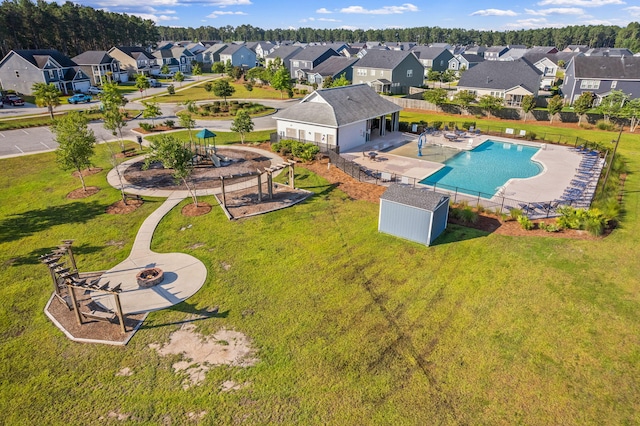202 Buttercup Ln, Summerville, SC 29486 - aerial perspective of suburban area featuring a pool