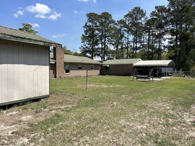view of yard with fence