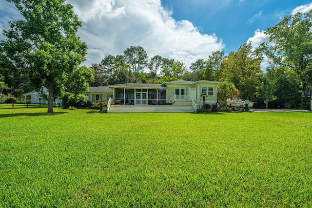1227 River Rd, Johns Island, SC 29455 - rear view of house with a sunroom