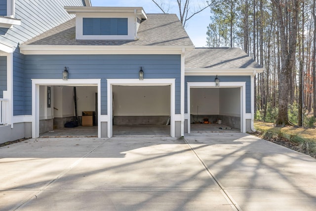 garage with driveway