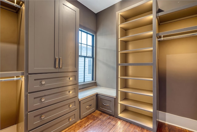 spacious closet featuring wood finished floors