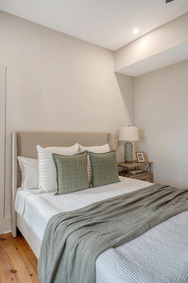 bedroom featuring light wood-type flooring