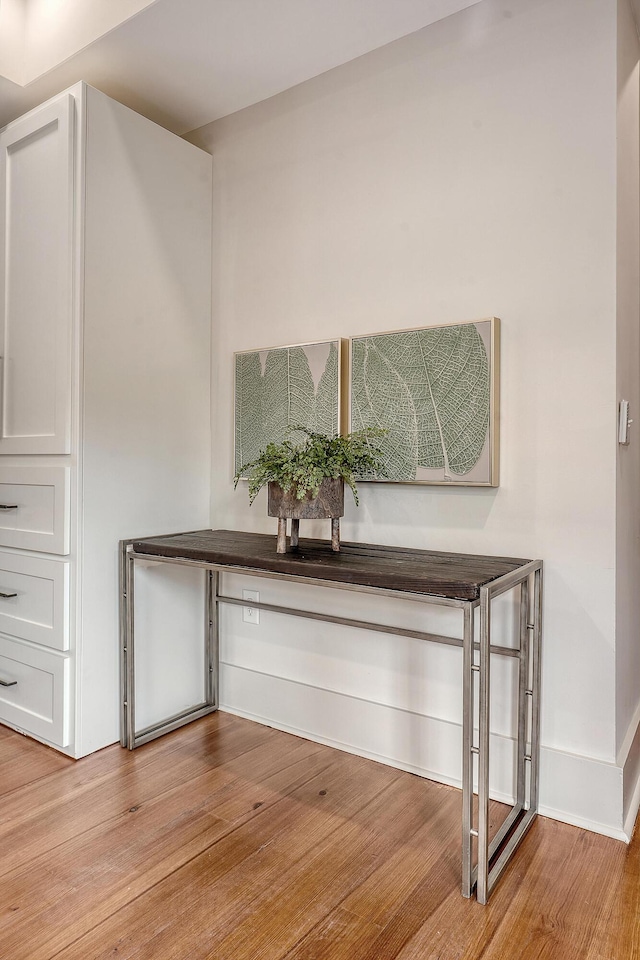 interior details featuring baseboards and wood finished floors