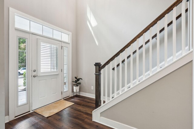 entryway featuring dark hardwood / wood-style flooring