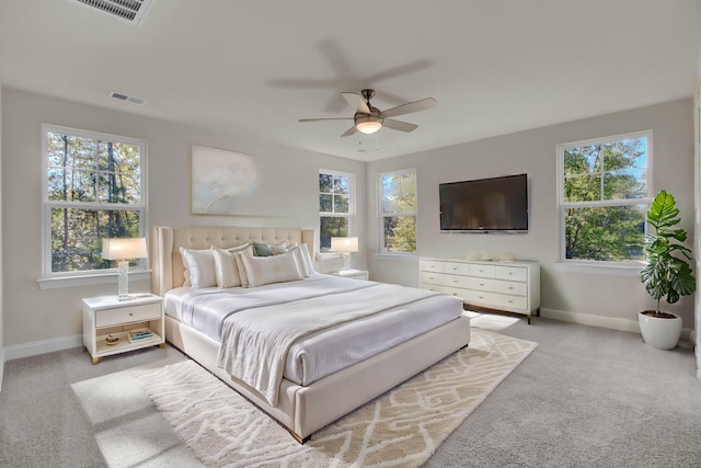 5629 Ellington School Rd, Ravenel, SC 29470 - carpeted bedroom featuring multiple windows, baseboards, and a ceiling fan