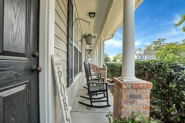 view of patio / terrace featuring covered porch