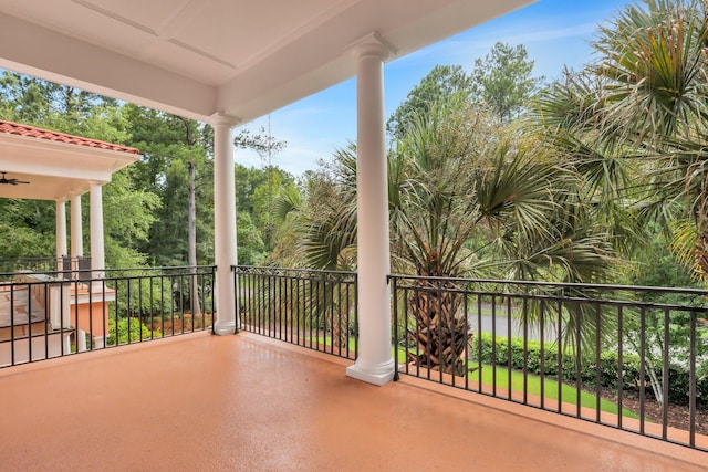 view of patio with a balcony