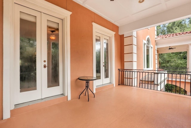 view of patio featuring french doors