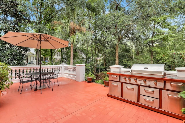 view of patio / terrace with an outdoor kitchen