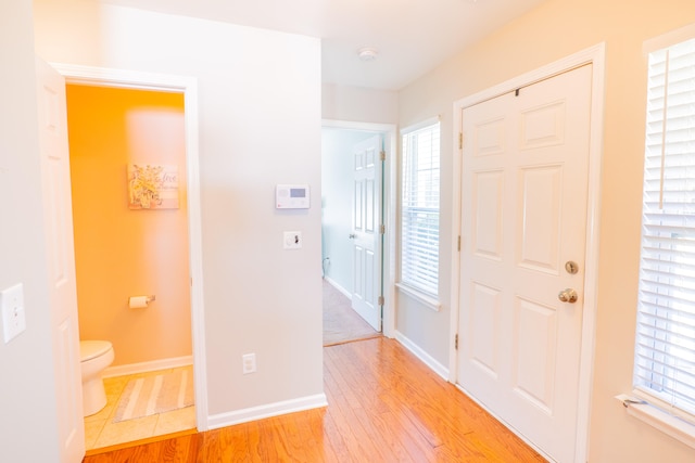 foyer featuring light wood-type flooring