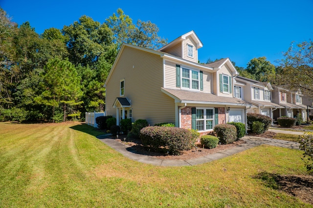 view of home's exterior with a lawn