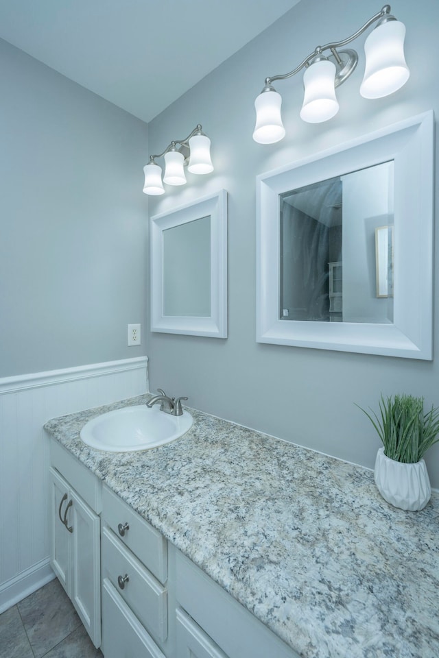 bathroom featuring vanity and tile patterned floors