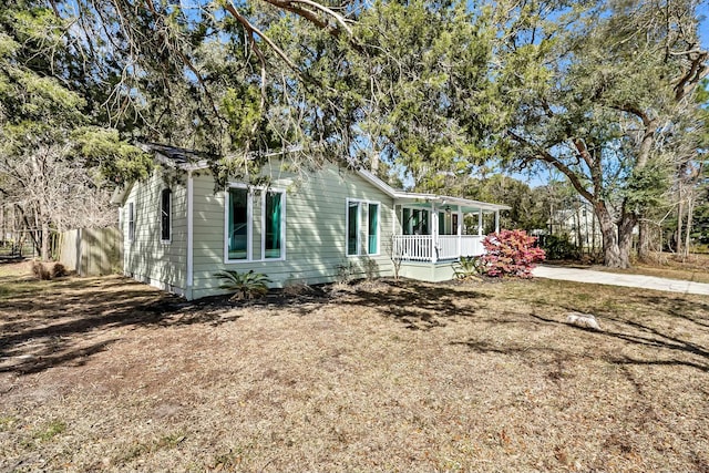 exterior space featuring a porch