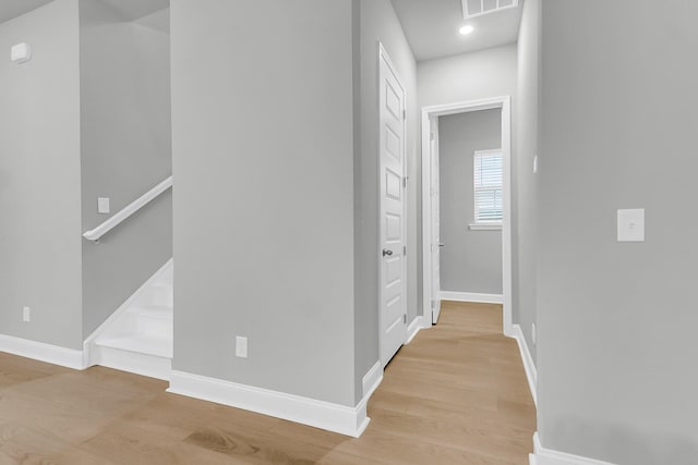 1017 Marsh Royal St, Summerville, SC 29485 - hall with light wood-style floors, baseboards, and recessed lighting