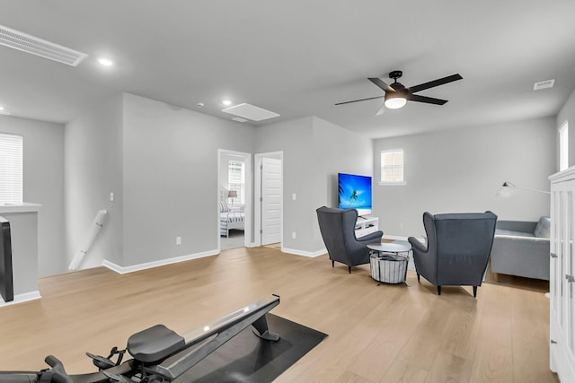 1017 Marsh Royal St, Summerville, SC 29485 - workout room featuring light wood-style flooring, plenty of natural light, baseboards, and recessed lighting