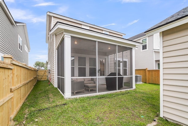 1017 Marsh Royal St, Summerville, SC 29485 - rear view of house with a sunroom and cooling unit