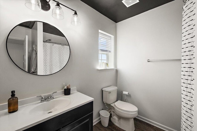 312 Kelsey Blvd, Wando, SC 29492 - bathroom with vanity, wood finished floors, and a shower with curtain