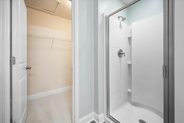 bathroom featuring walk in shower