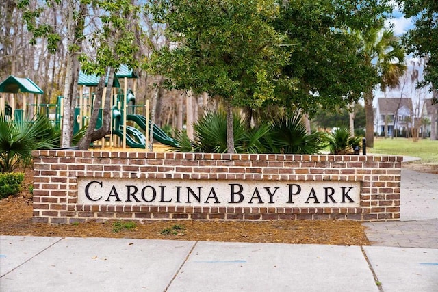 view of community sign