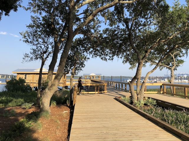 dock featuring a water view