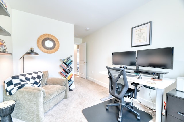 office featuring carpet flooring and baseboards