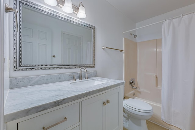 7945 Parklane Ct Unit C, North Charleston, SC 29418 - bathroom featuring vanity, toilet, and shower / bathtub combination with curtain