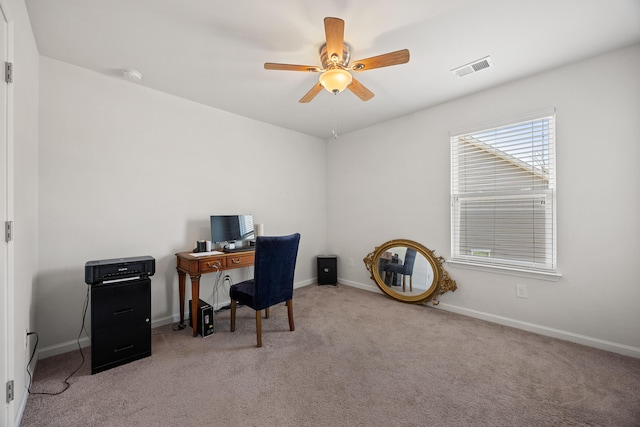 153 Wild Holly Dr, Moncks Corner, SC 29461 - carpeted home office featuring ceiling fan and baseboards