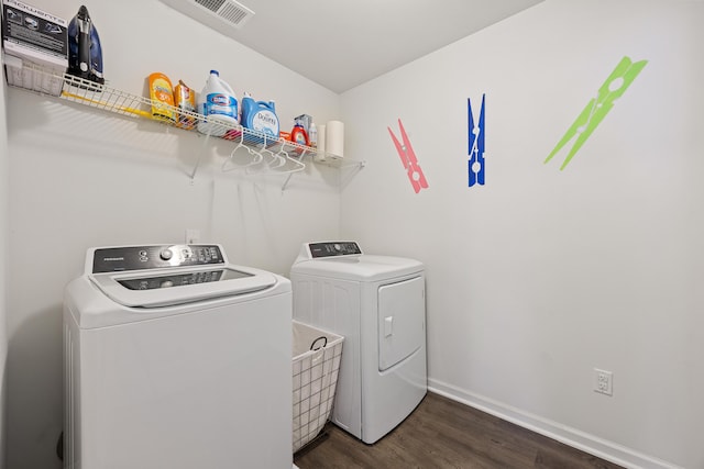 153 Wild Holly Dr, Moncks Corner, SC 29461 - washroom featuring washer and dryer, dark wood finished floors, and baseboards
