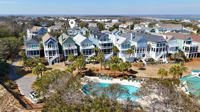 bird's eye view featuring a residential view