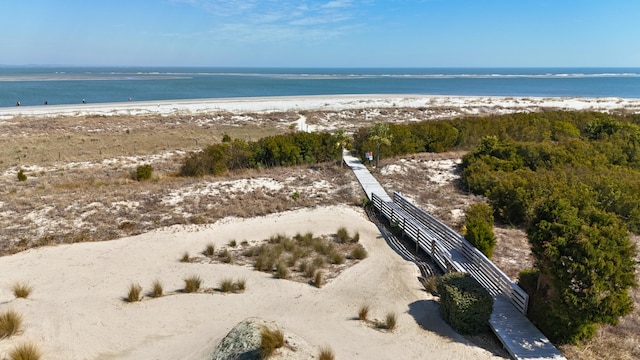 exterior space with a view of the beach