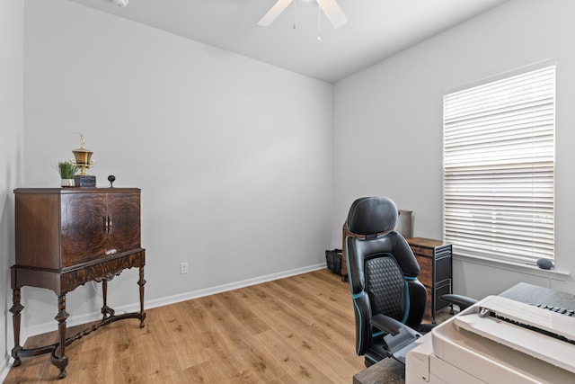 1107 Bellwether Ln, Summerville, SC 29485 - home office featuring ceiling fan and light wood-style floors