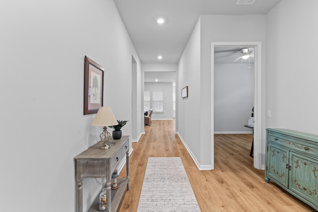1107 Bellwether Ln, Summerville, SC 29485 - hall with light wood-type flooring and recessed lighting