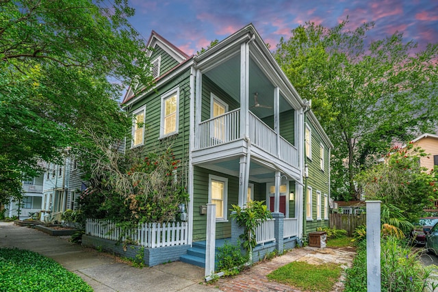 173 Fishburne St, Charleston, SC 29403 - view of front of property with a balcony and covered porch