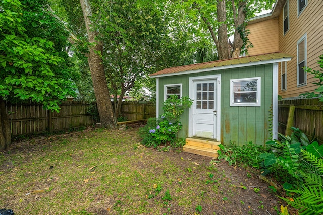 173 Fishburne St, Charleston, SC 29403 - view of shed featuring a fenced backyard