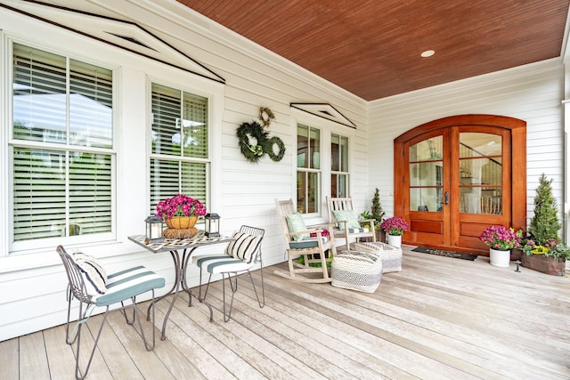 deck featuring french doors