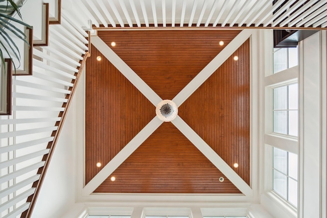 interior details with wooden ceiling