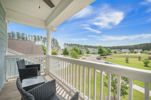 419 Whispering Breeze Ln, Summerville, SC 29486 - balcony with ceiling fan and a residential view
