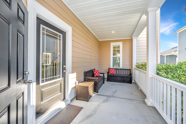 balcony featuring a porch